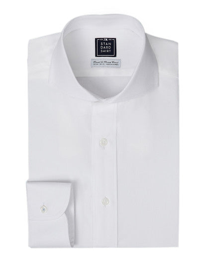 Cutaway Wide Collar White Dress Shirt ...